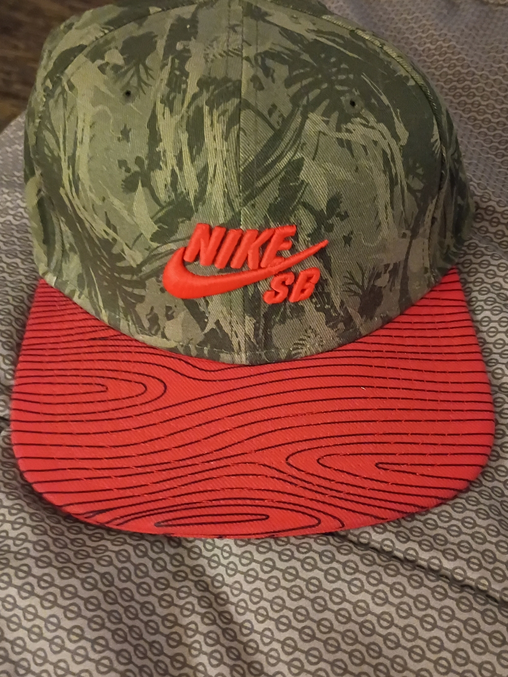 Nike SB Camo Snapback with Infrared Woodgrain Bill